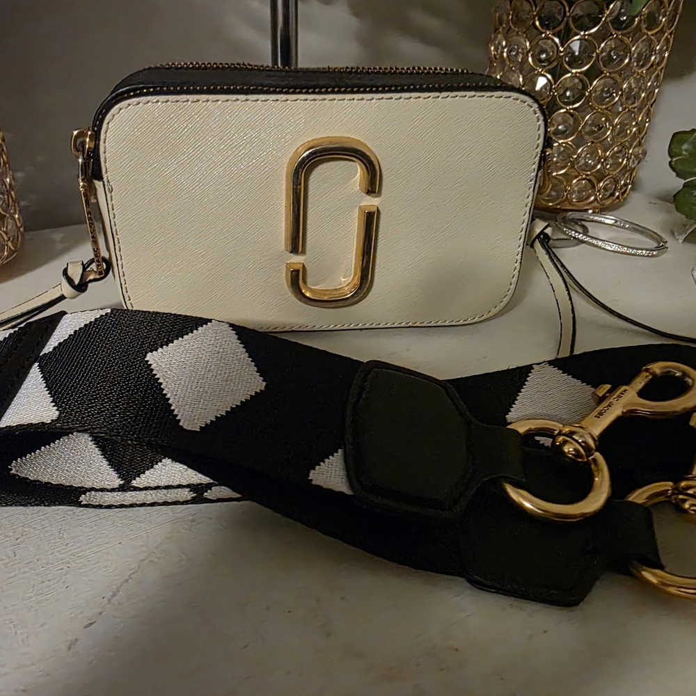 Marc Jacobs Cream and Black Crossbody Bag
